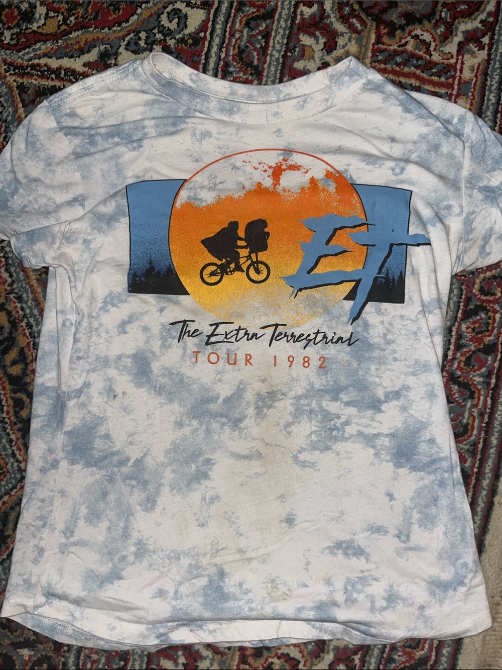 Tie-Dye Blue & White ET Graphic Short Sleeve Tee